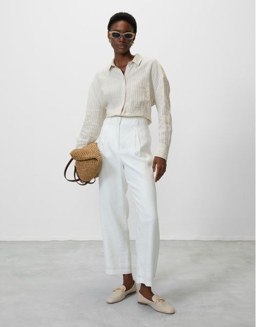 Off-white tailored linen pants