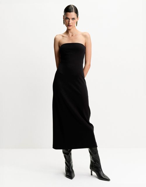 Strapless knit dress