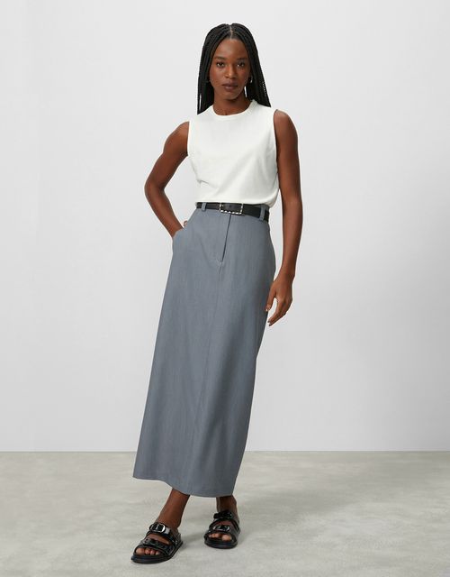 Gray tailored skirt