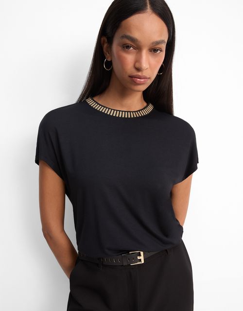 Bicolor ribbed t-shirt