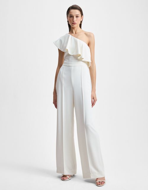 One-shoulder ruffle jumpsuit