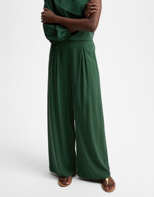 pleated pantaloon pants