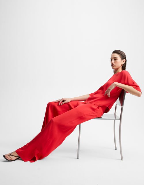 Straight slit pants