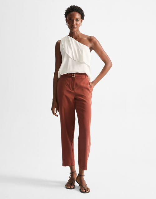 Slim pants with belt