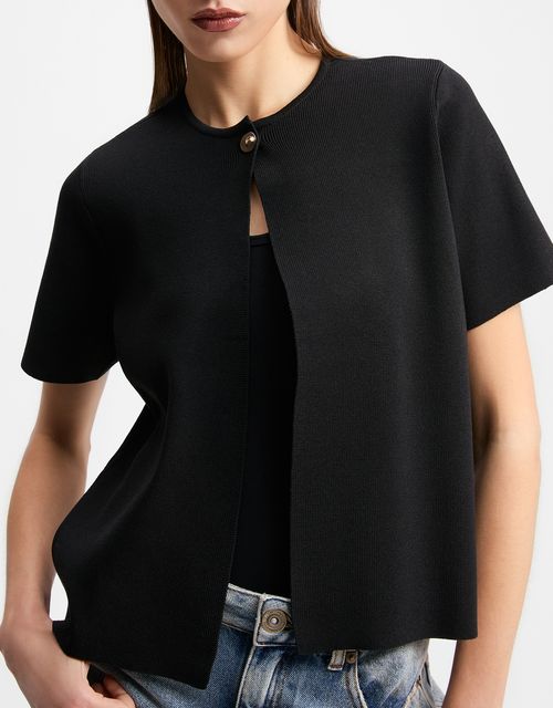Short sleeve knitted cardigan