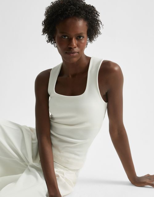 360 square neck knit tank top