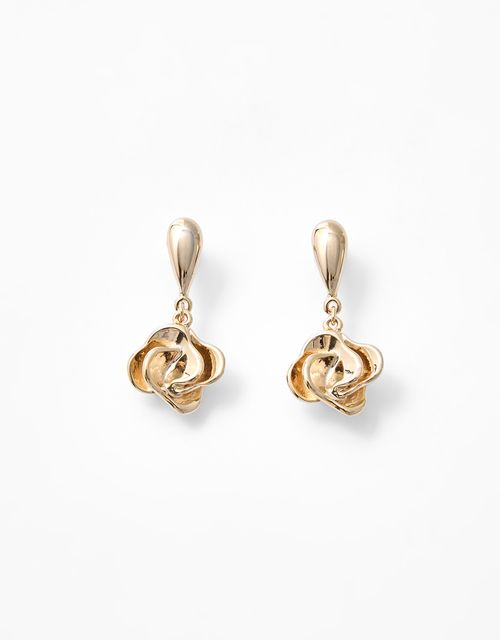 Short flower pendant earring