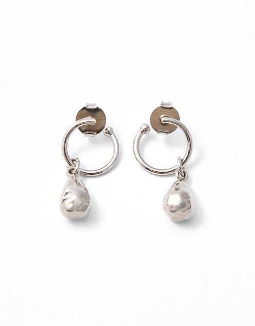 Droplet pendant hoop earring