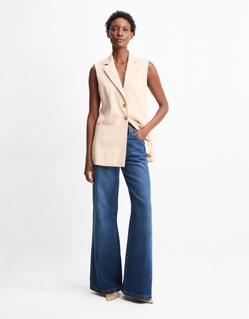Mid-rise wide-leg jeans