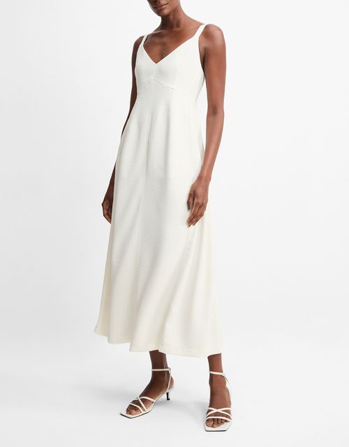 Topstitched midi dress