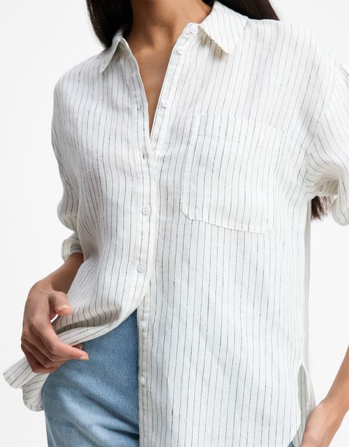Yarn-dyed off-white shirt