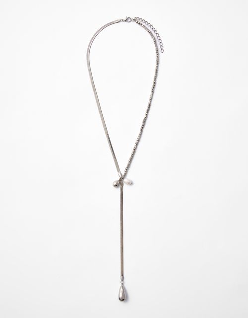 Snake necklace with nickel stones