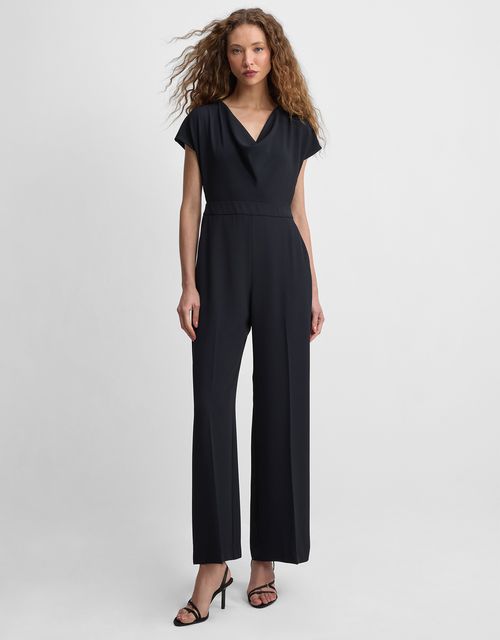Cowl neck wide-leg jumpsuit