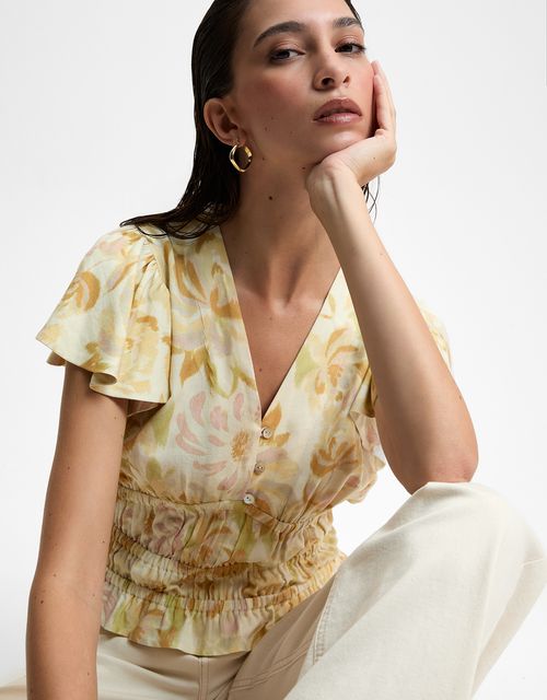 Floral textured blouse