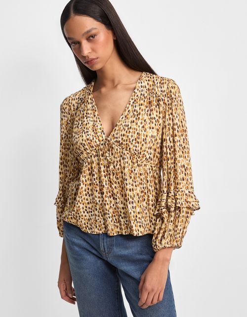 Viscose polka dot lurex blouse