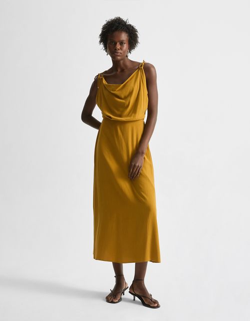 Degagé tie midi dress