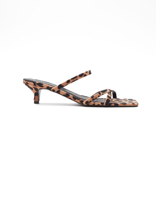 Leopard print mid-heel sandal
