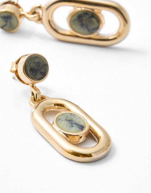 Short green resin earring