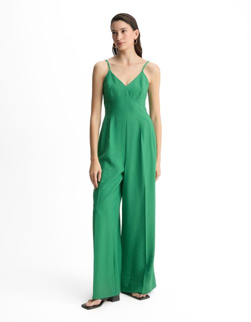 Topstitched wide-leg jumpsuit