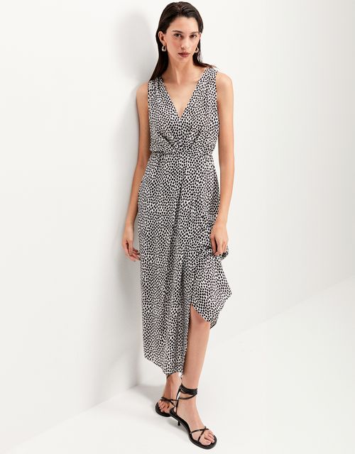 Black and white polka dot dress