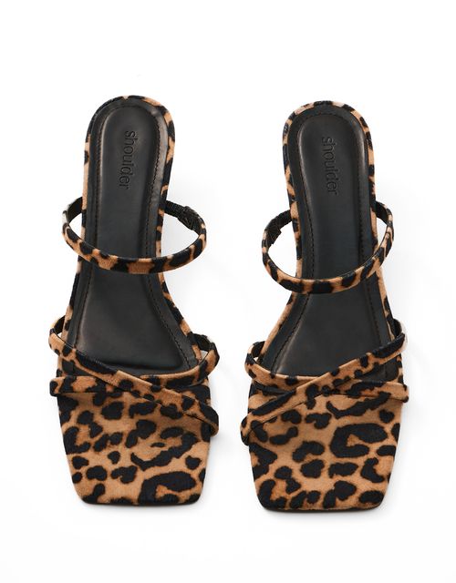 Leopard print mid-heel sandal