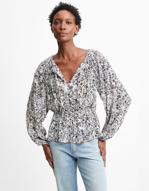 Floral lace blouse off-white