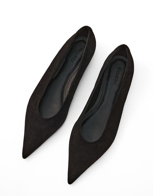 Black Pointed Toe Flat