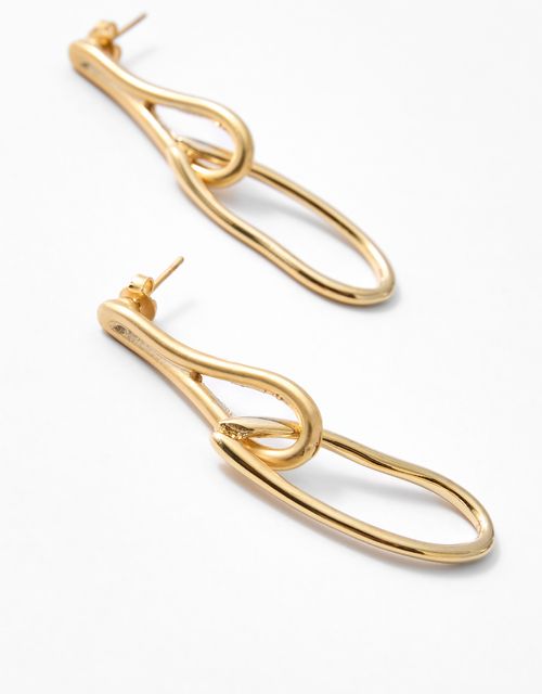 Matte and varnish link earrings