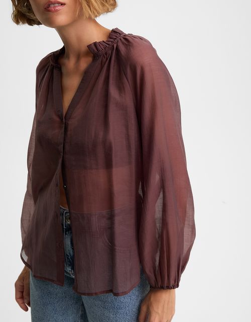 Gathered neckline blouse