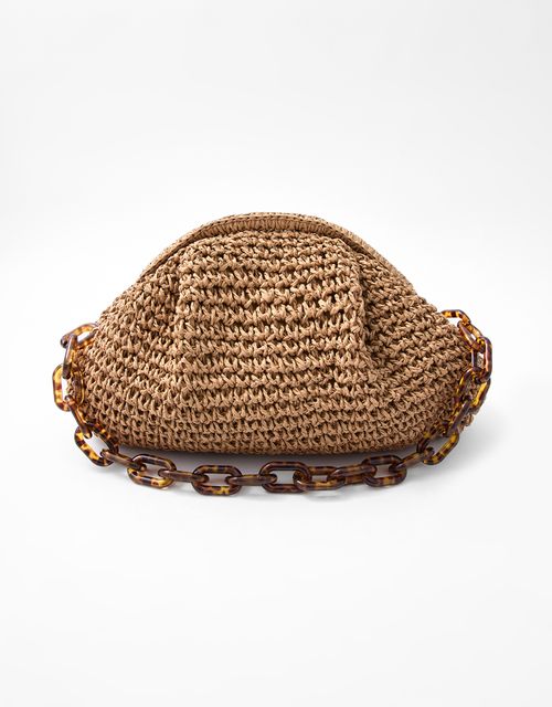 Straw clutch with removable straps